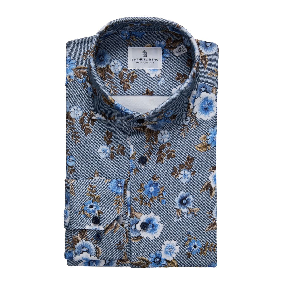Modern 4Flex Stretch Knit Shirt in Medium Blue — Emanuel Berg