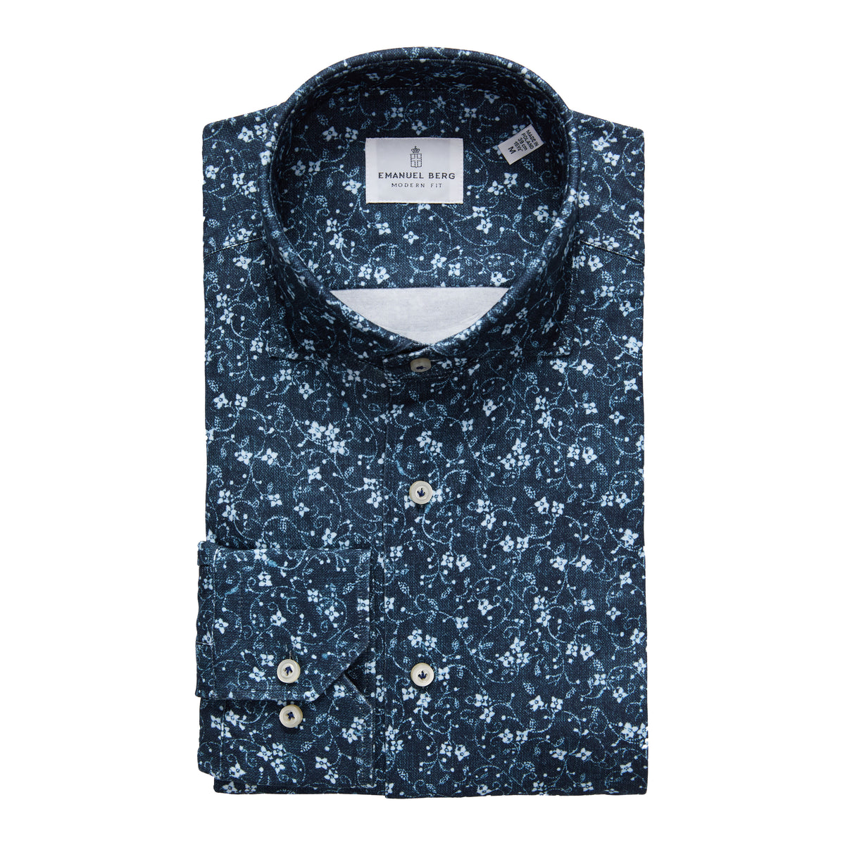 Modern 4Flex Stretch Knit Shirt in Dark Blue — Emanuel Berg
