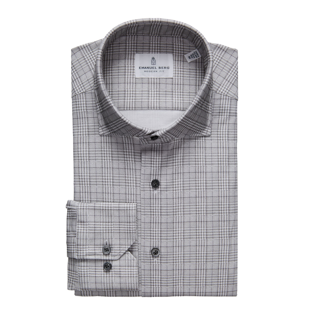 Modern 4Flex Stretch Knit Shirt in Light Grey — Emanuel Berg