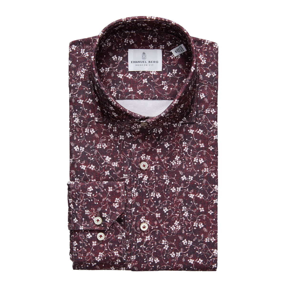 Modern 4Flex Stretch Knit Shirt in Dark Red — Emanuel Berg