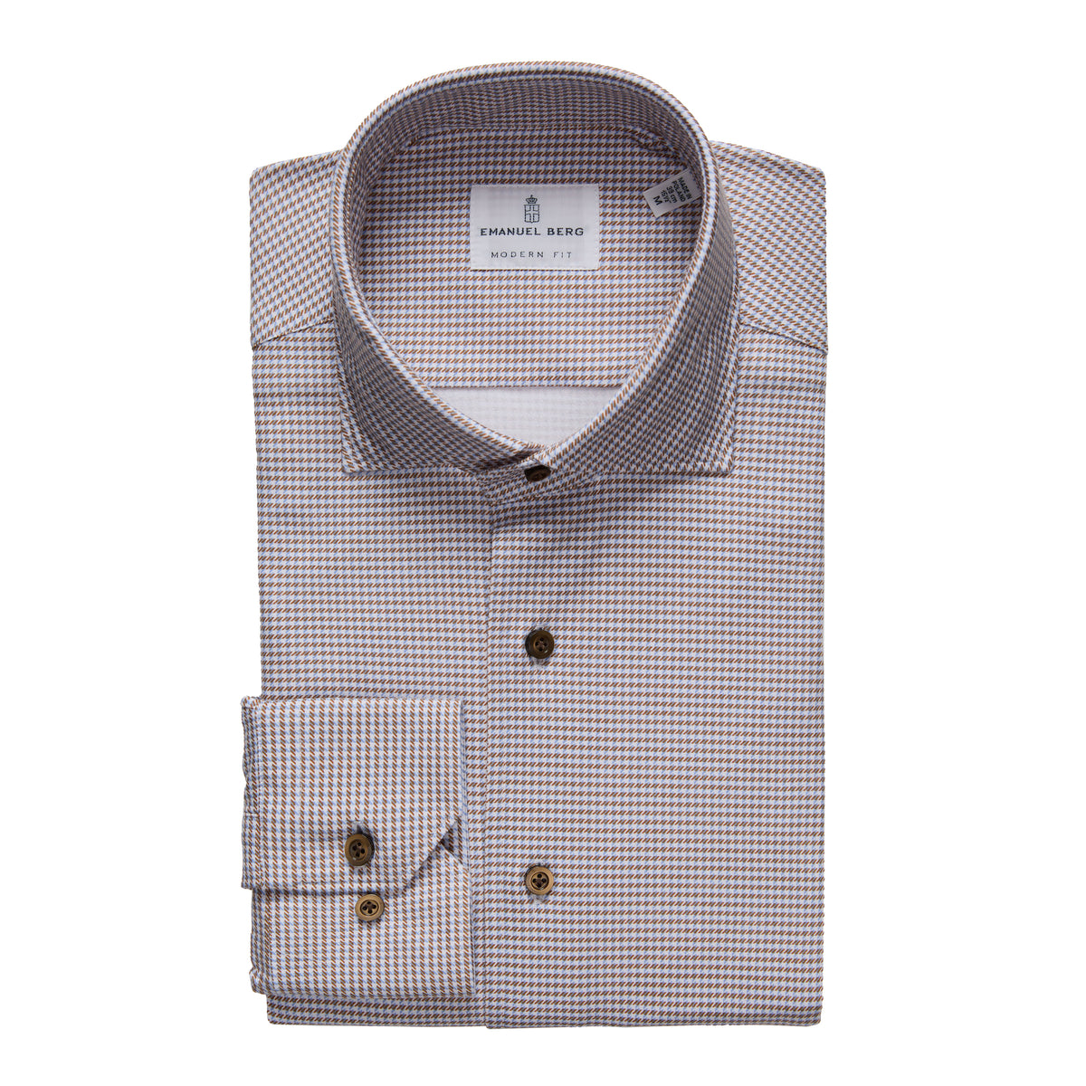 Modern 4Flex Stretch Knit Shirt in Light Pastel Brown — Emanuel Berg