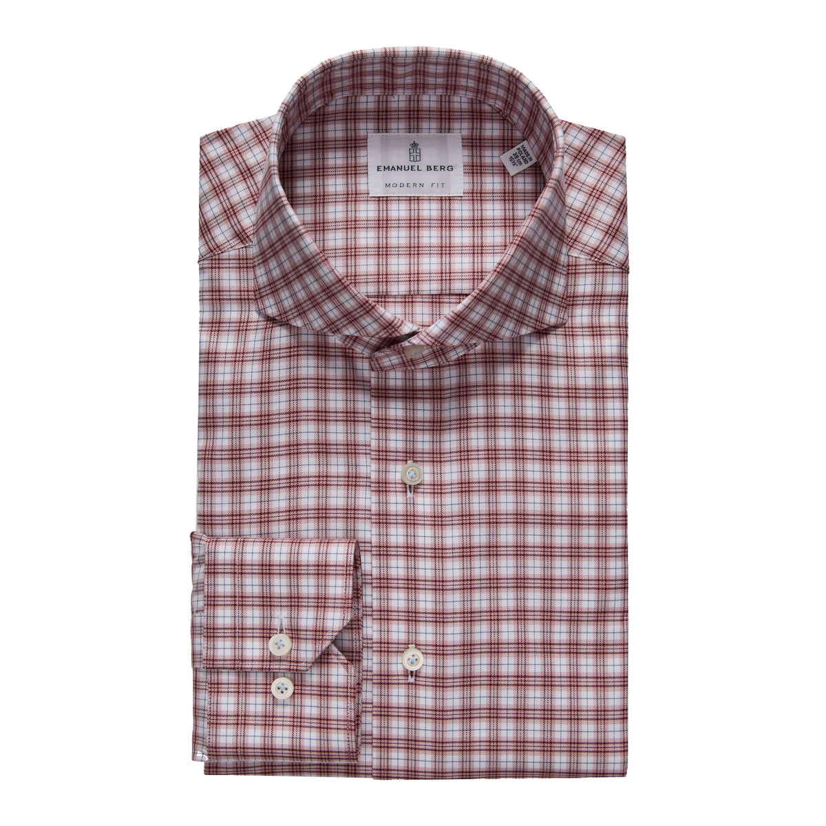 Checked Cotton Twill Shirt in Bright Red — Emanuel Berg