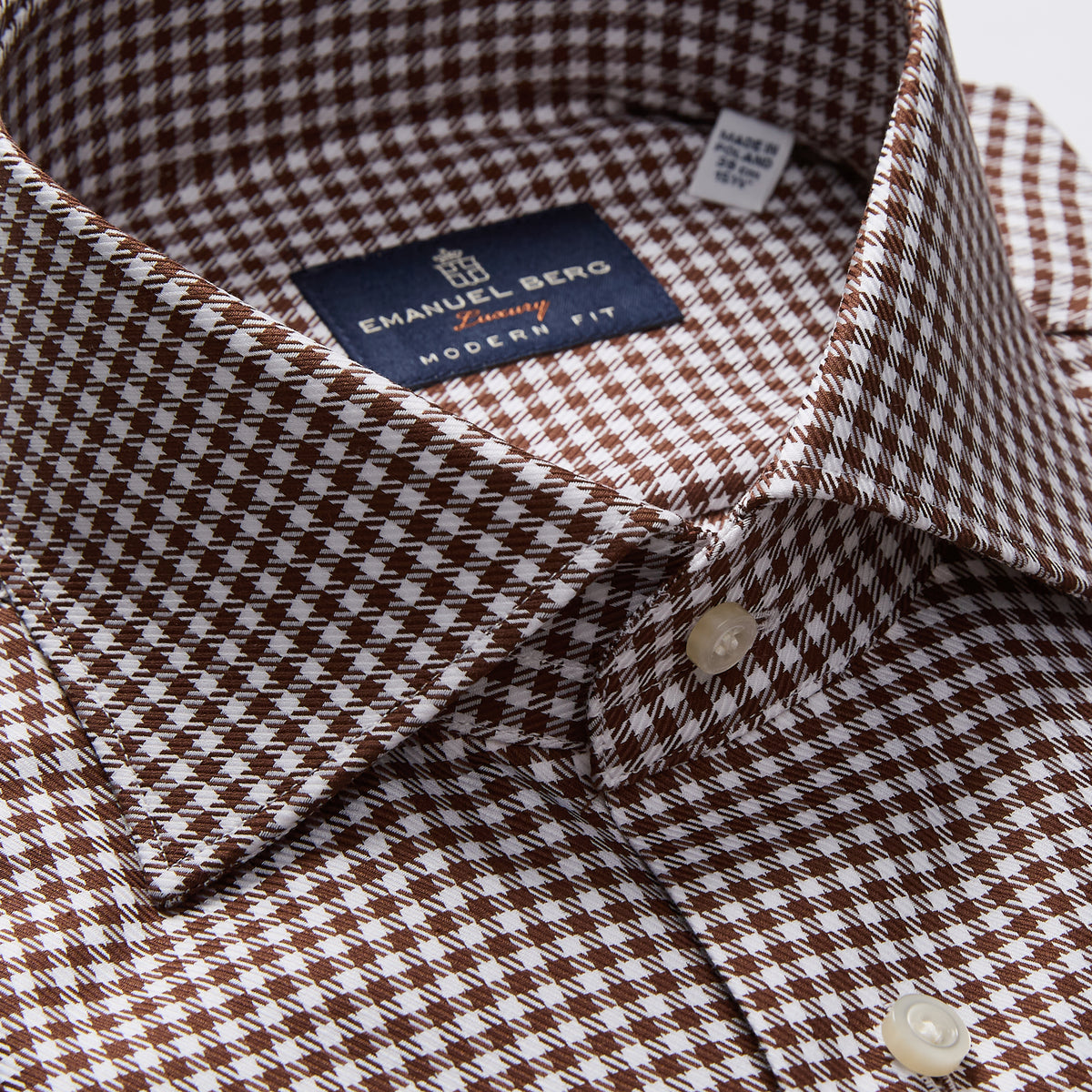 Yoga Twill Premium Stretch Shirt in Medium Brown — Emanuel Berg