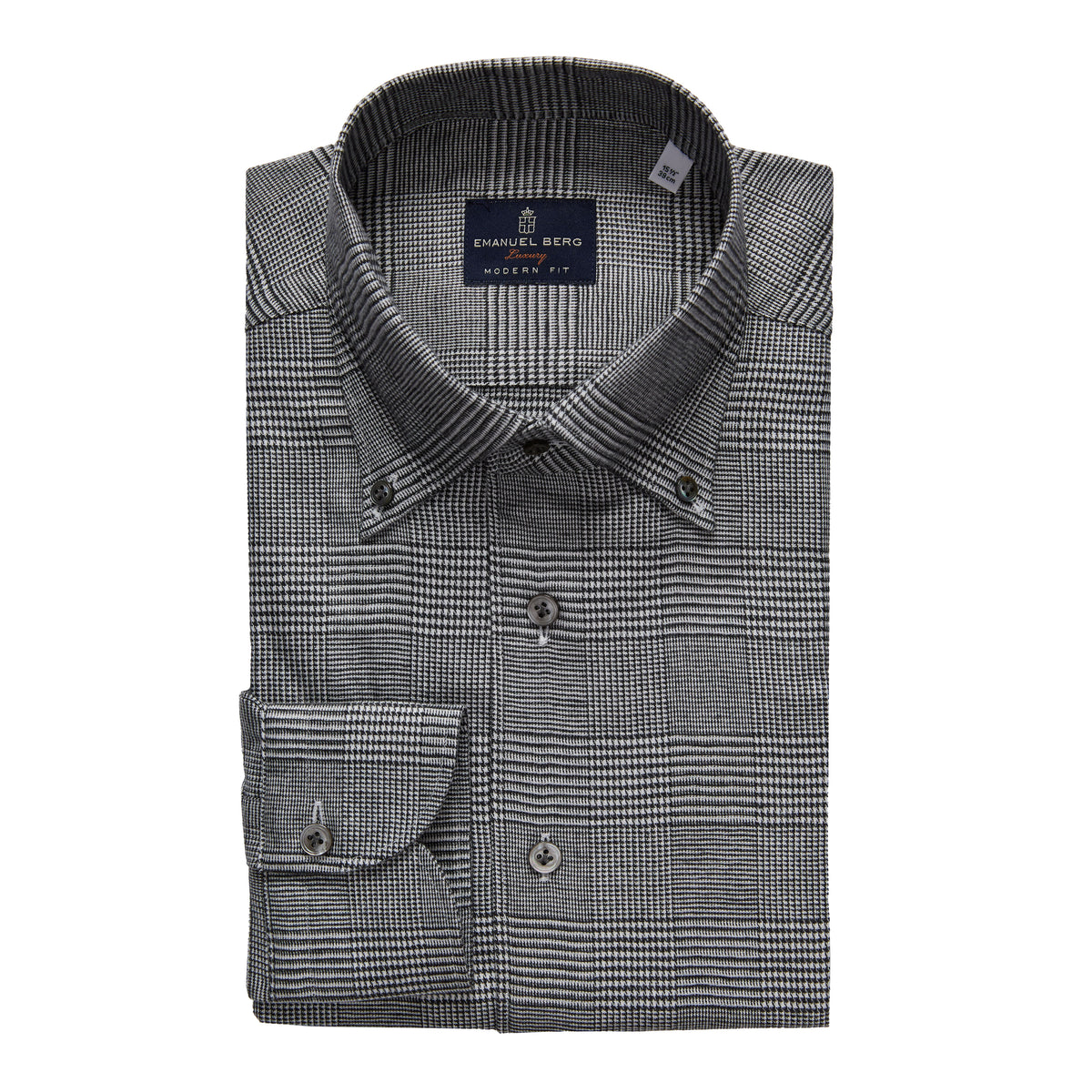 Prince of Wales Twill Melange Shirt in Charcoal — Emanuel Berg