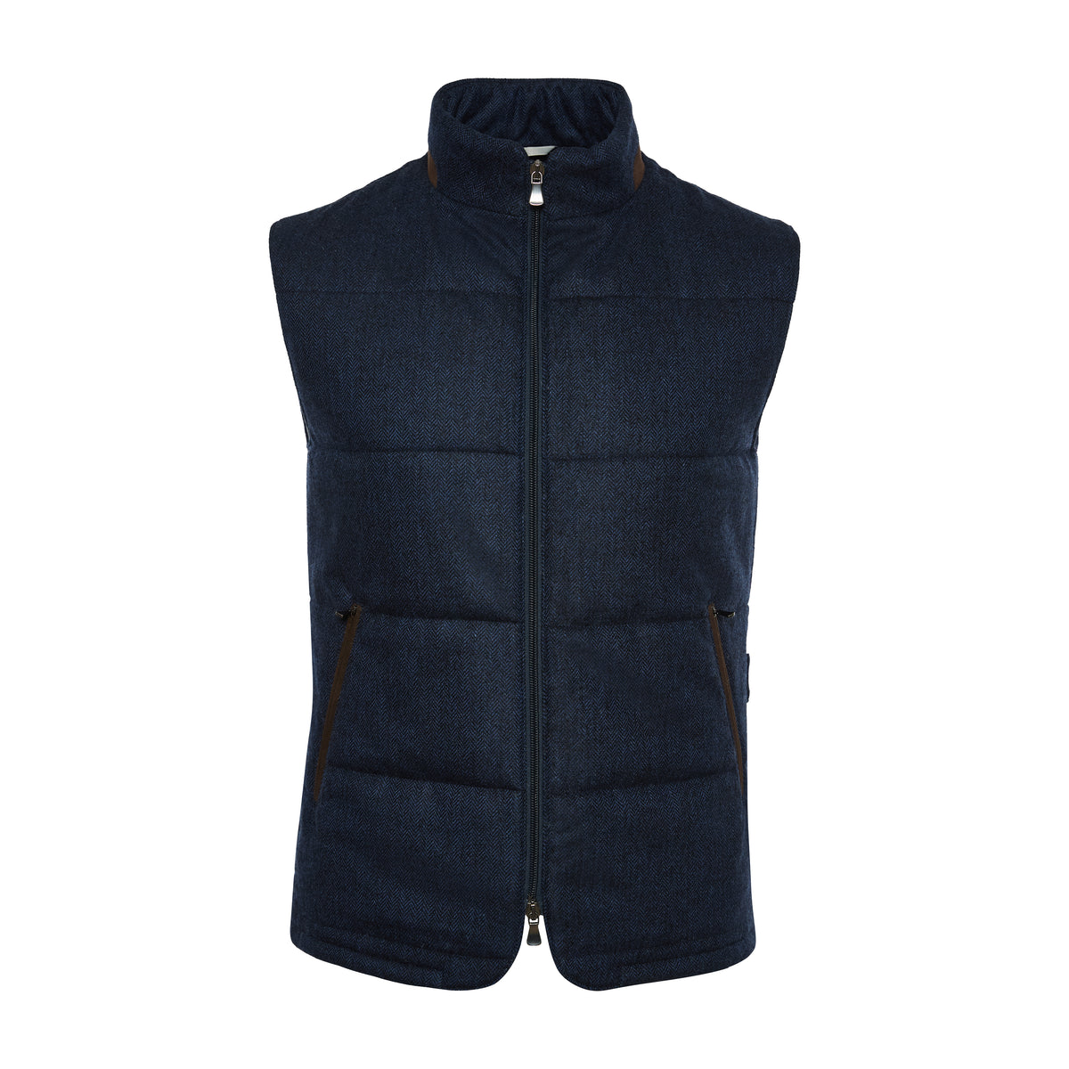 Herringbone Luxury Vest in Dark Blue — Emanuel Berg