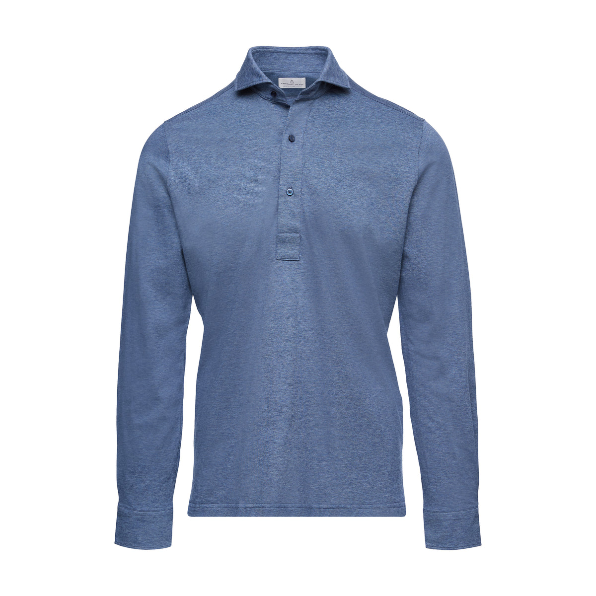 Jersey Long-Sleeve Polo — Dark Blue in Dark Blue — Emanuel Berg