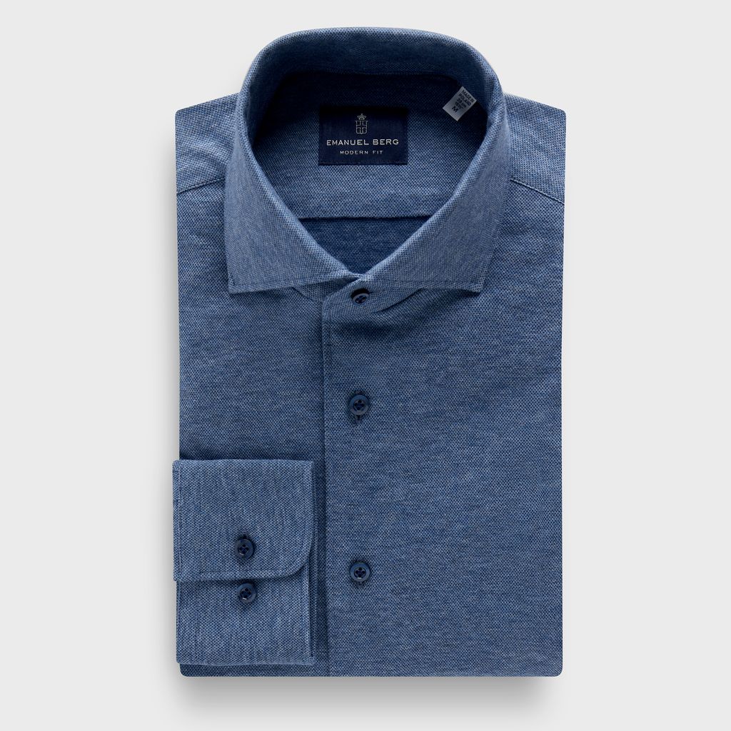 Premium Quality Jersey Knit Shirt in MF DARK BLUE — Emanuel Berg