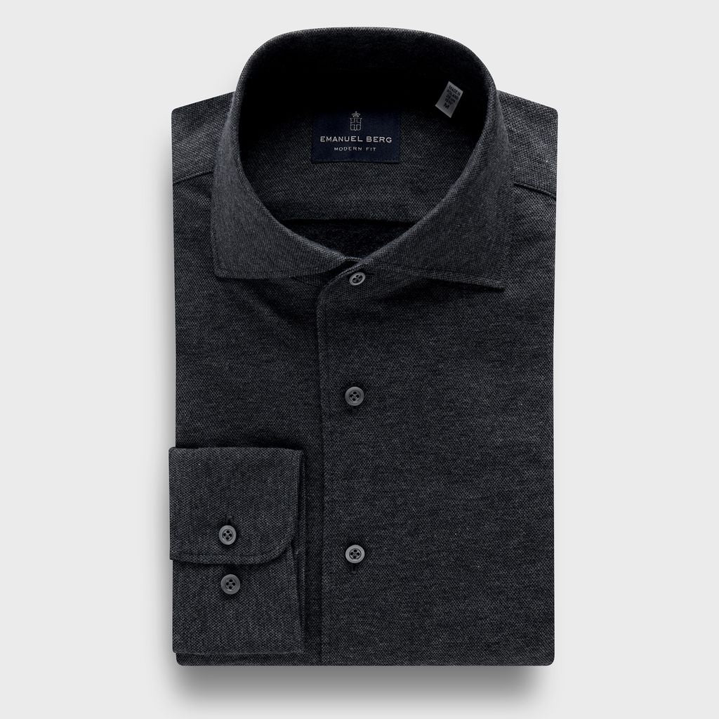 Premium Quality Jersey Knit Shirt in MF CHARCOAL — Emanuel Berg