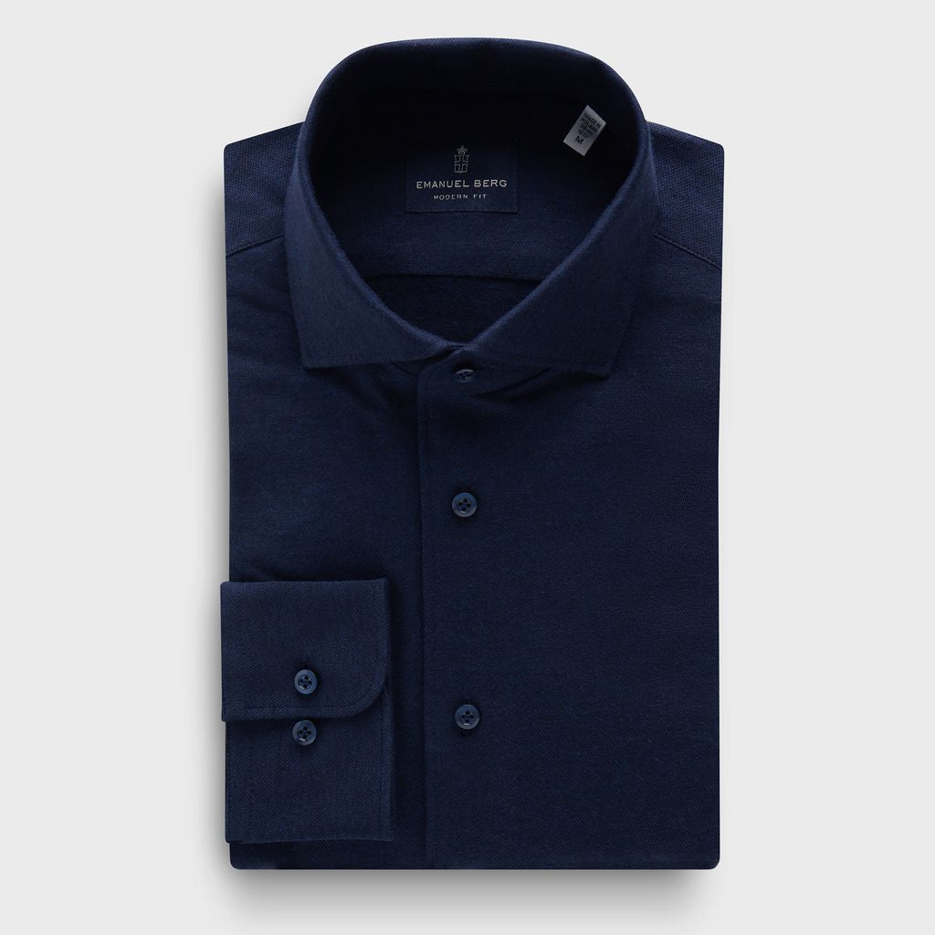 Premium Quality Jersey Knit Shirt in MF NAVY — Emanuel Berg