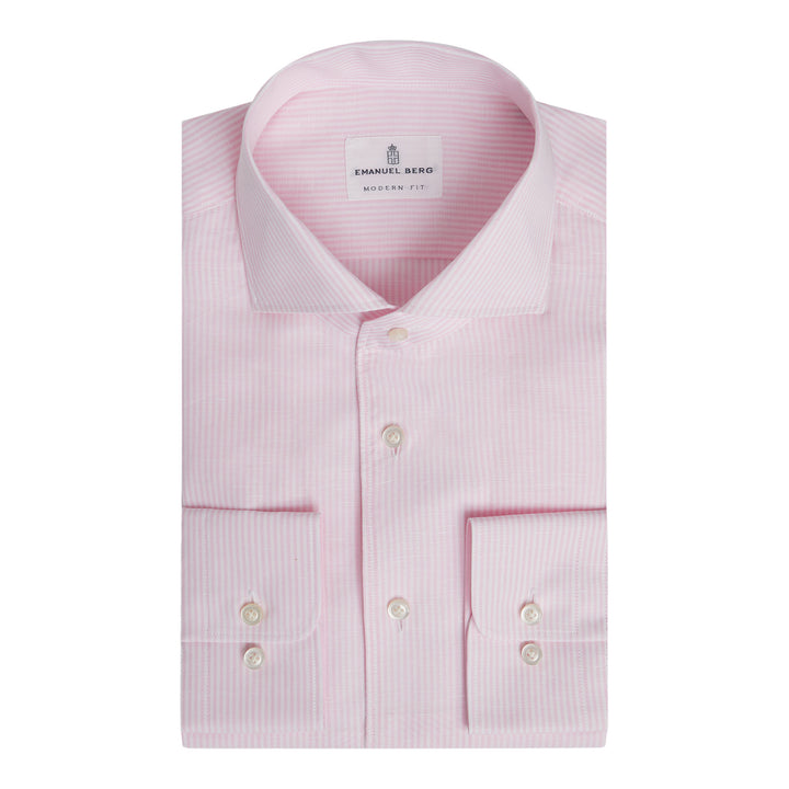 Cotton-Linen Striped Casual Shirt