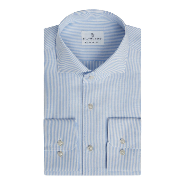 Cotton-Linen Striped Casual Shirt