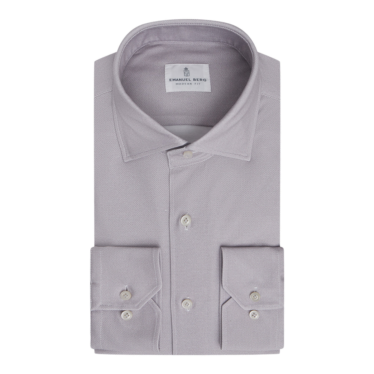 Modern 4Flex Stretch Knit Shirt in Silver — Emanuel Berg