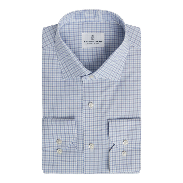 Checked Cotton Poplin Dress Shirt