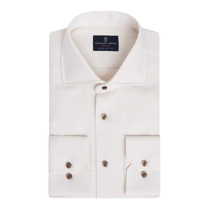 Natural Stretch Cotton Dobby Yoga Dress Shirt