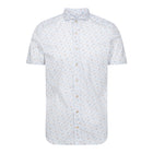 Printed Stretch Poplin Short Sleeve Casual Shirt