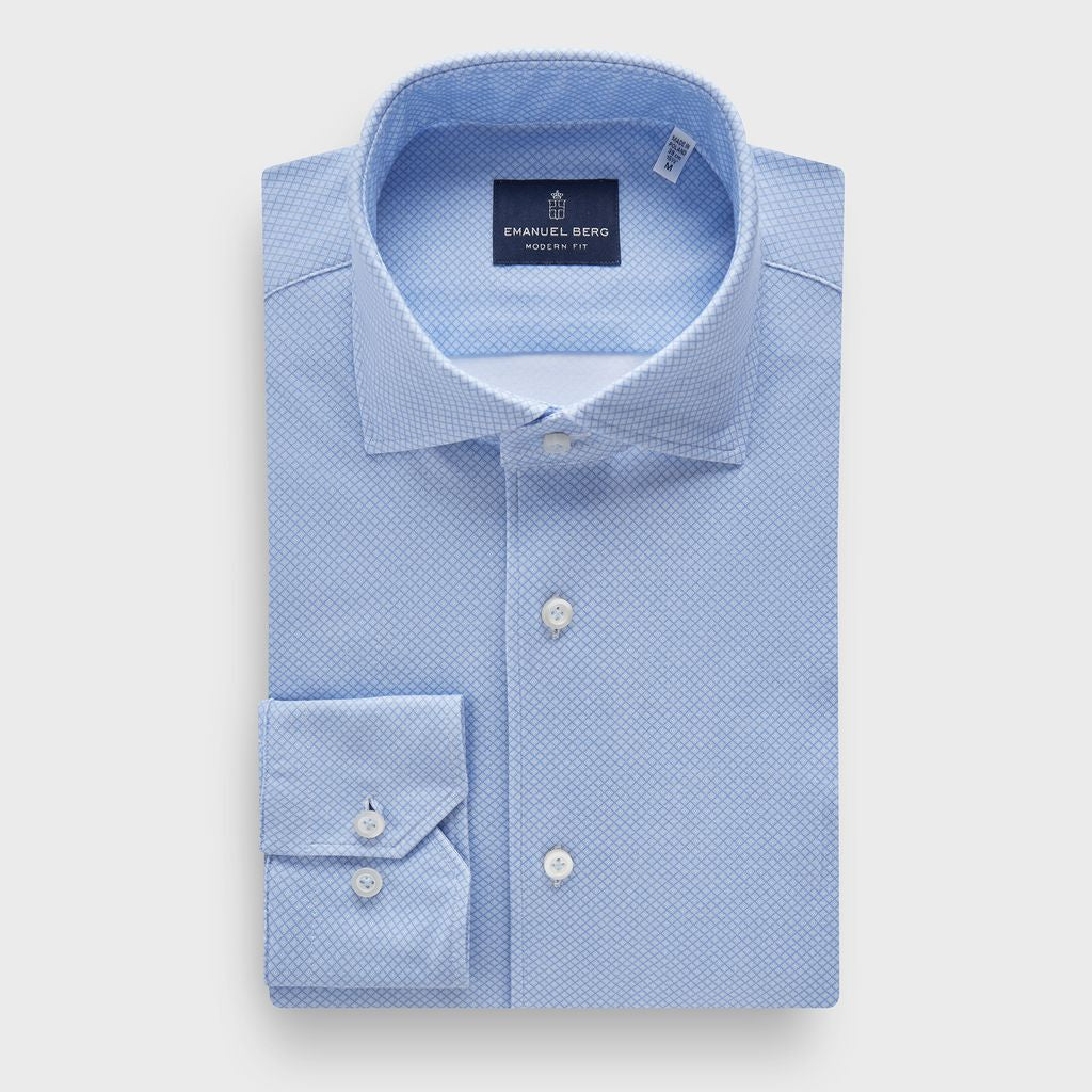 Modern 4Flex Stretch Knit Shirt in MF BRIGHT BLUE — Emanuel Berg