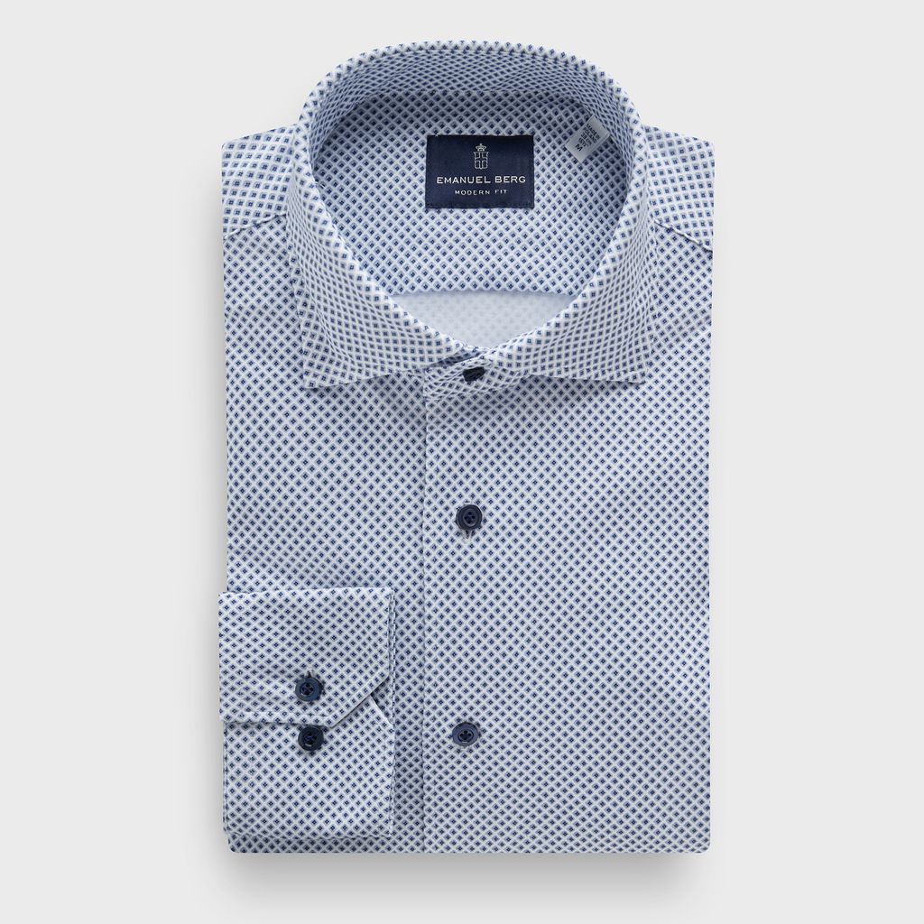 Modern 4Flex Stretch Knit Shirt in MF BRIGHT BLUE — Emanuel Berg