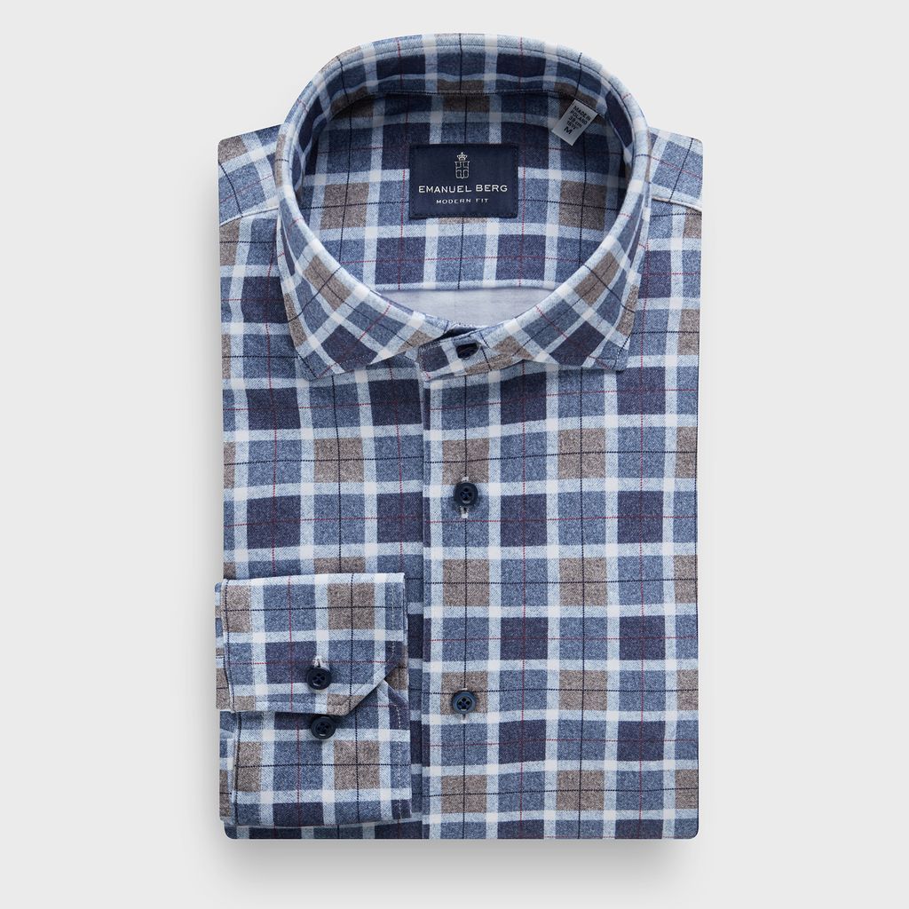 Modern 4Flex Stretch Knit Shirt in MF MEDIUM BLUE — Emanuel Berg