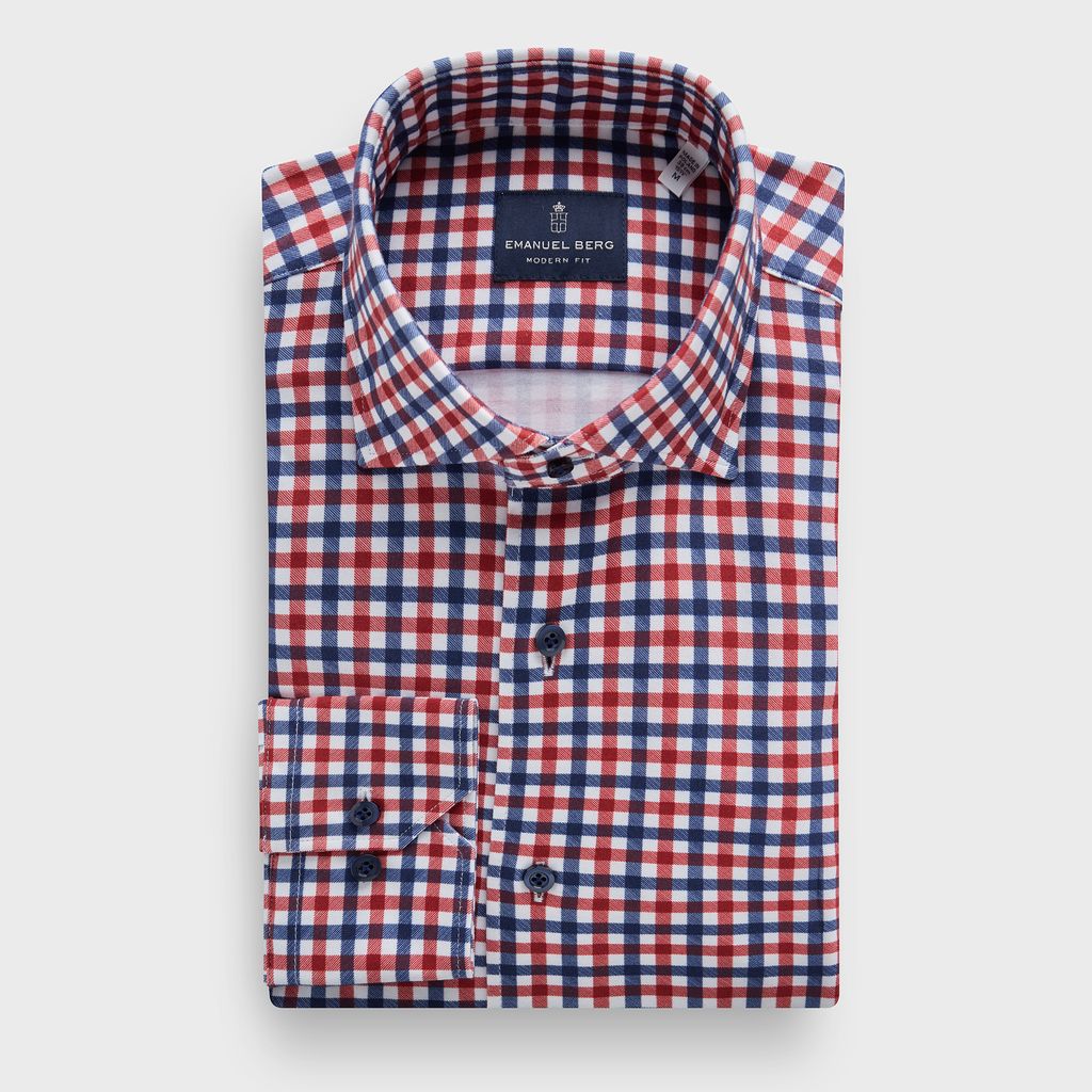 Modern 4Flex Stretch Knit Shirt in MF MEDIUM RED — Emanuel Berg