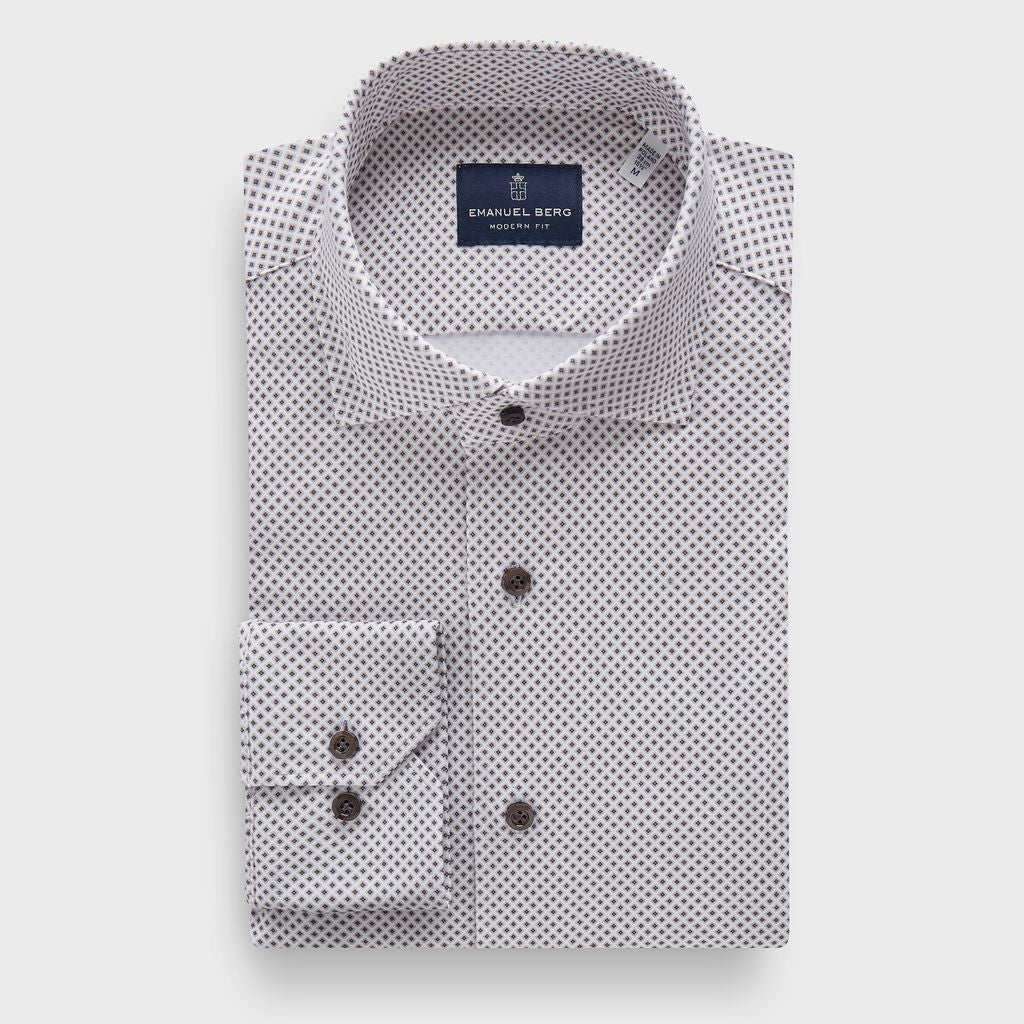 Modern 4Flex Stretch Knit Shirt in MF LIGHT PASTEL BROWN — Emanuel Berg