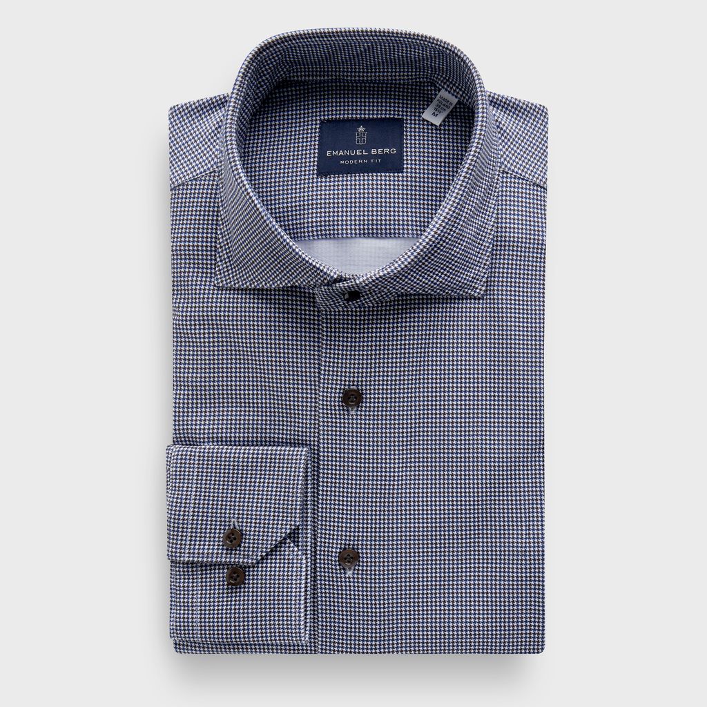 Modern 4Flex Stretch Knit Shirt in MF DARK BROWN — Emanuel Berg