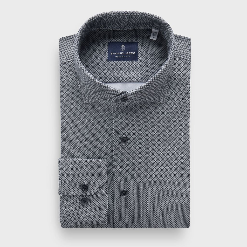 Modern 4Flex Stretch Knit Shirt in MF CHARCOAL — Emanuel Berg