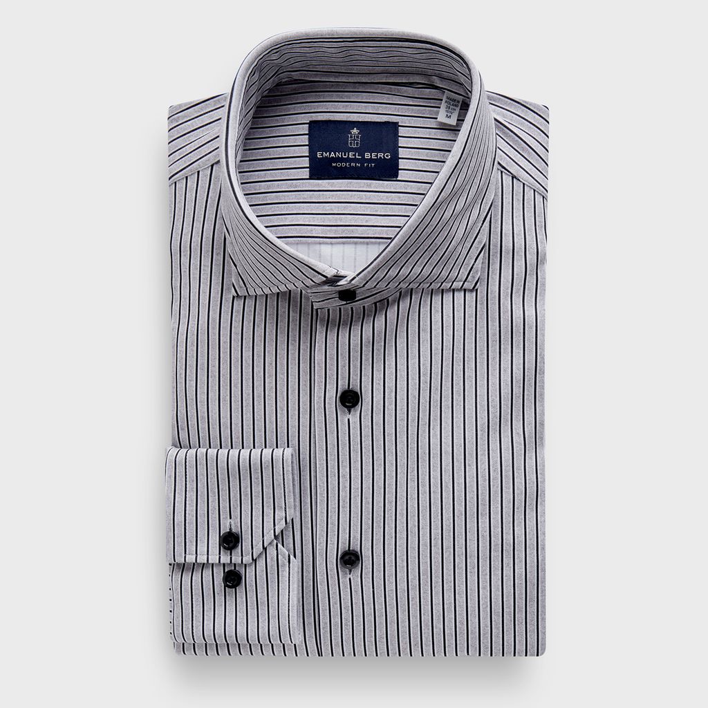 Modern 4Flex Stretch Knit Shirt in MF MEDIUM GREY — Emanuel Berg