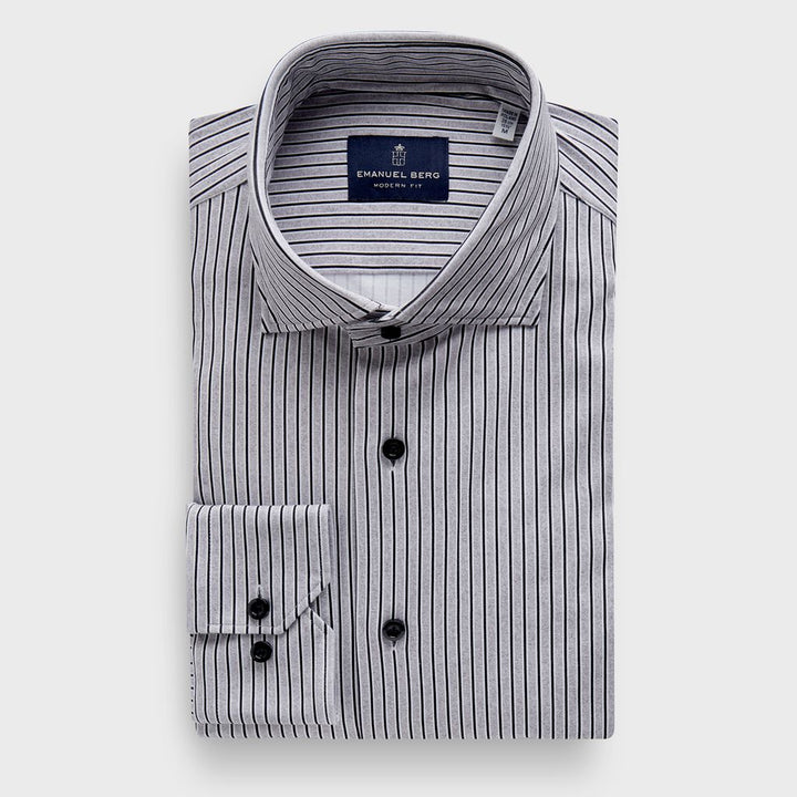 Modern 4Flex Stretch Knit Shirt in Medium Grey — Emanuel Berg