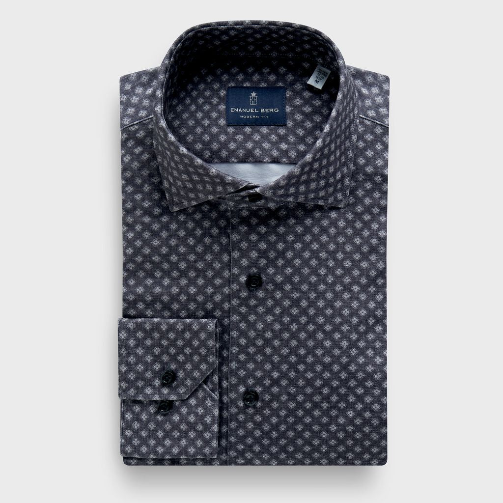Modern 4Flex Stretch Knit Shirt in MF CHARCOAL — Emanuel Berg