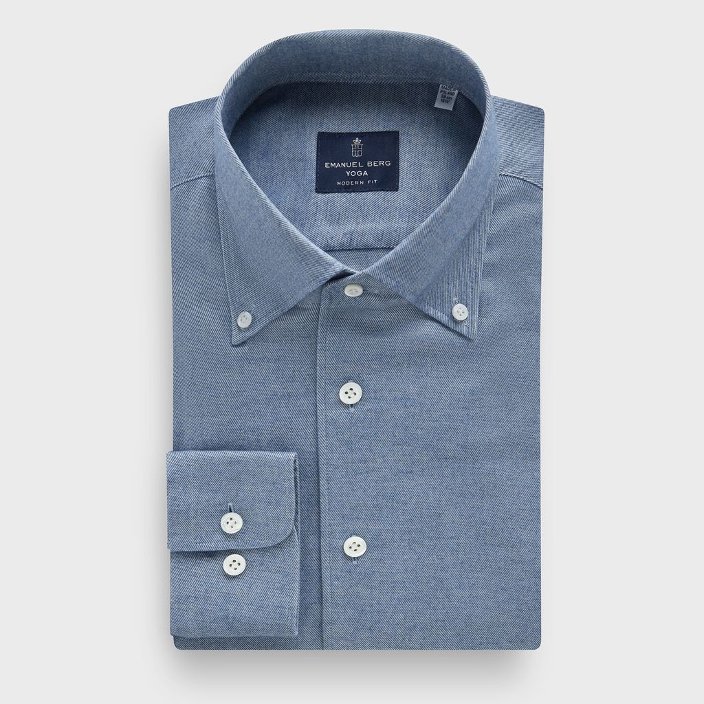 Premium Luxury Yoga Cashmere Touch Shirt in MF MEDIUM BLUE — Emanuel Berg
