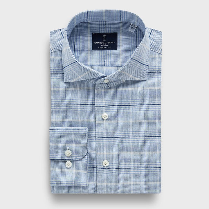 Premium Luxury Yoga Cashmere Touch Shirt in Bright Blue — Emanuel Berg