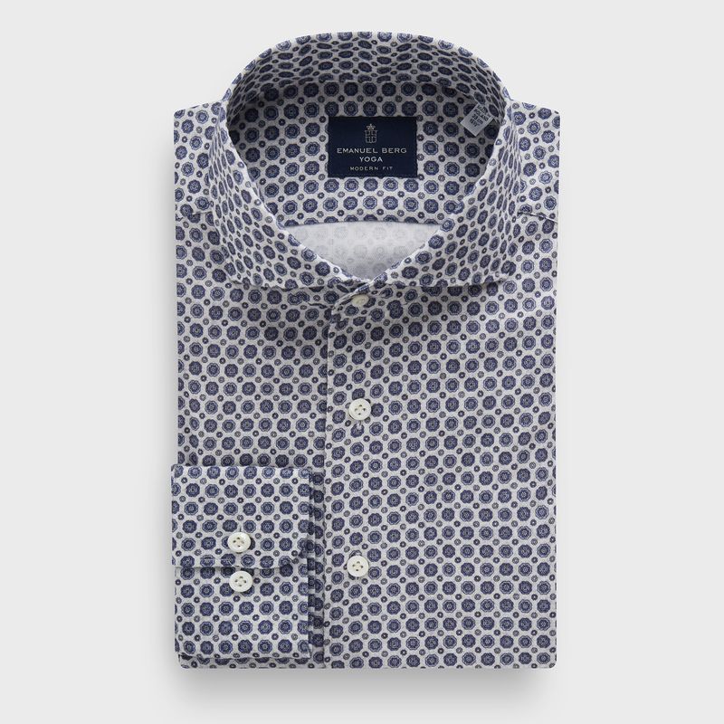 PREMIUM LUXURY YOGA CASHMERE TOUCH SHIRT in MF MEDIUM BLUE — Emanuel Berg