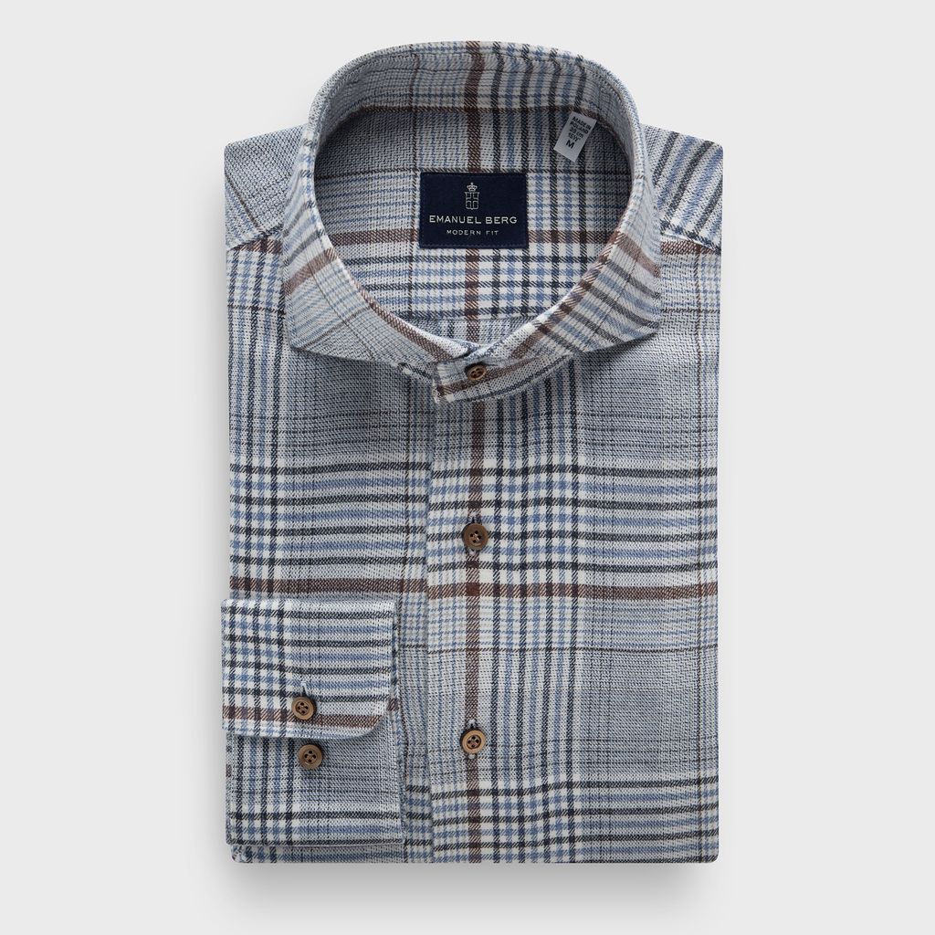 Cotton Luxe Flannel Twill Casual Sartorial Shirt in MF BEIGE — Emanuel Berg