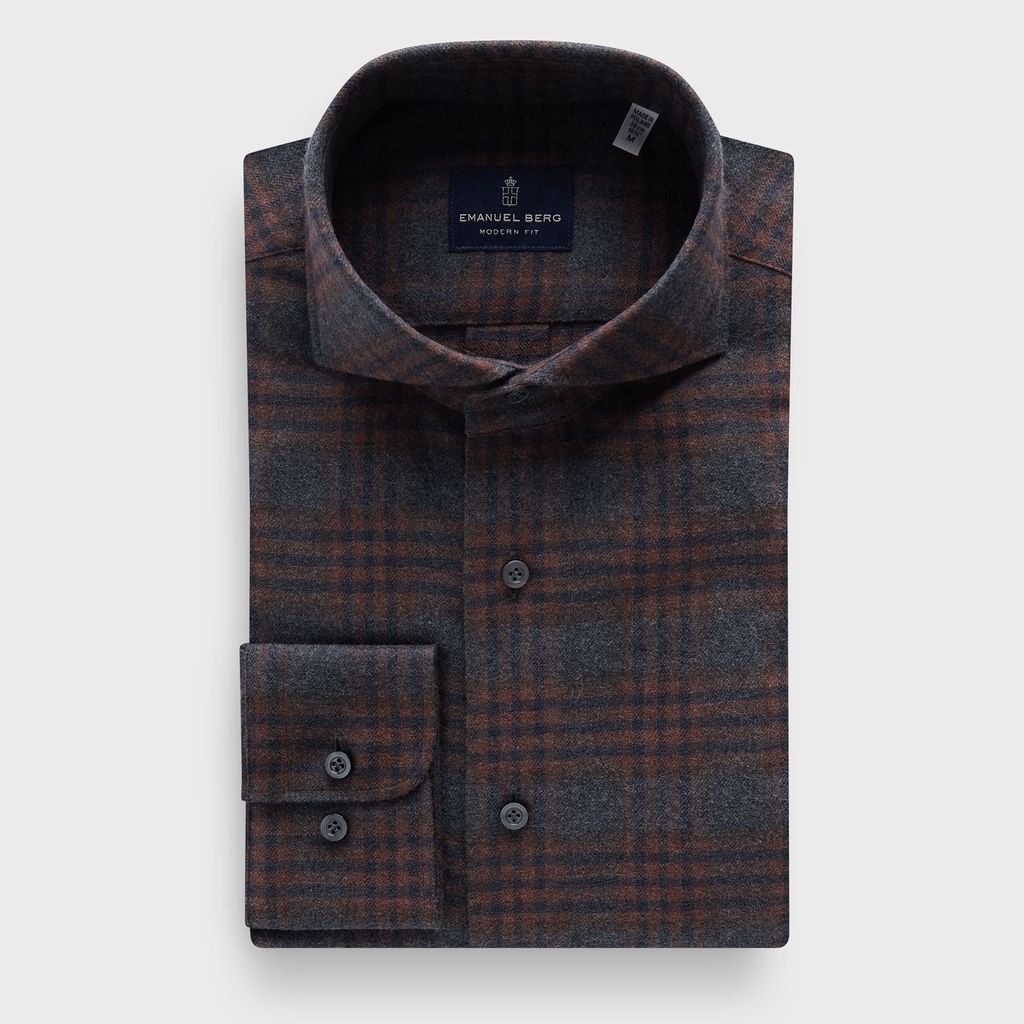 Cotton Luxe Flannel Twill Casual Sartorial Shirt in MF GREY — Emanuel Berg