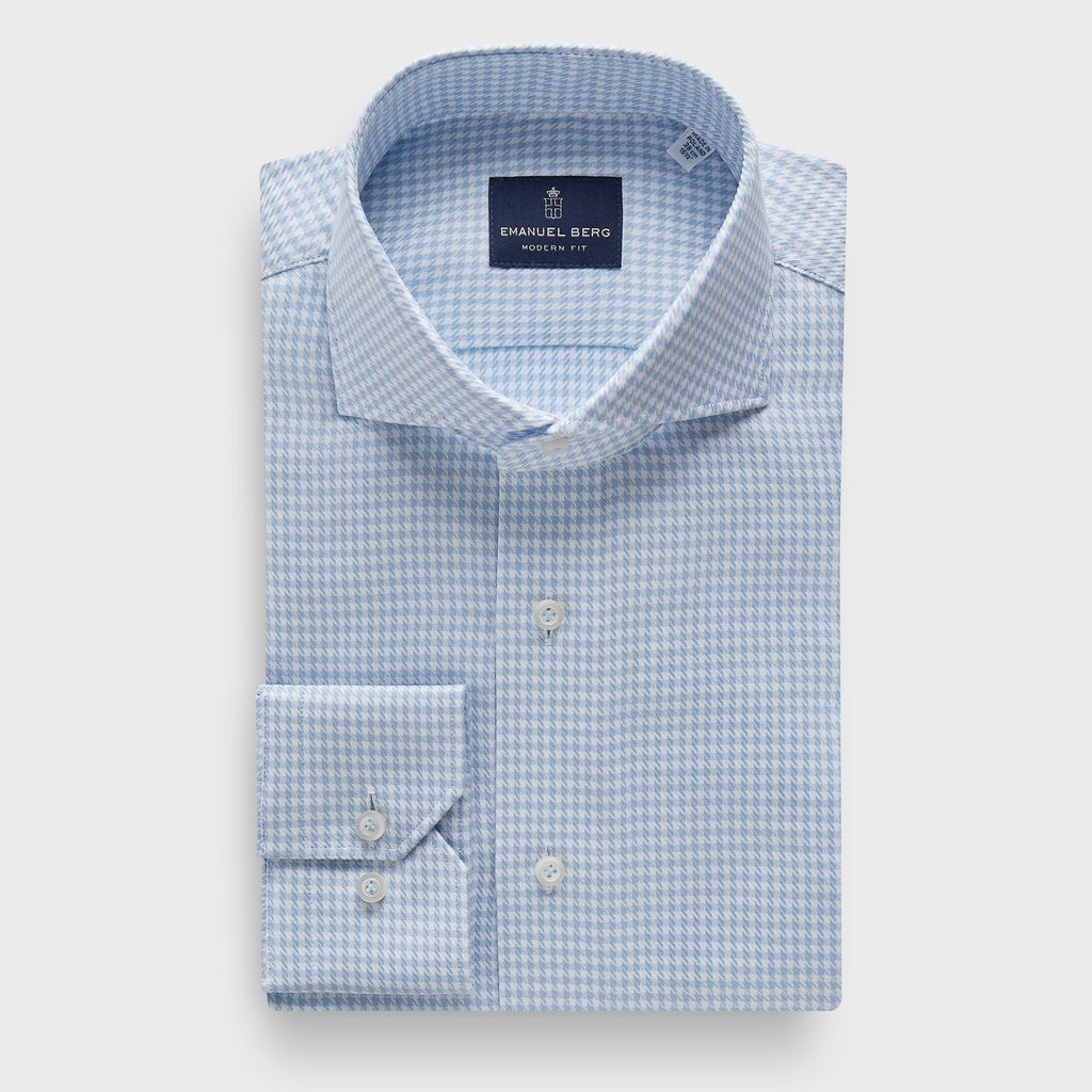 Printed Dobby Sport Luxury Dress Shirt in MF LIGHT PASTEL BLUE — Emanuel Berg