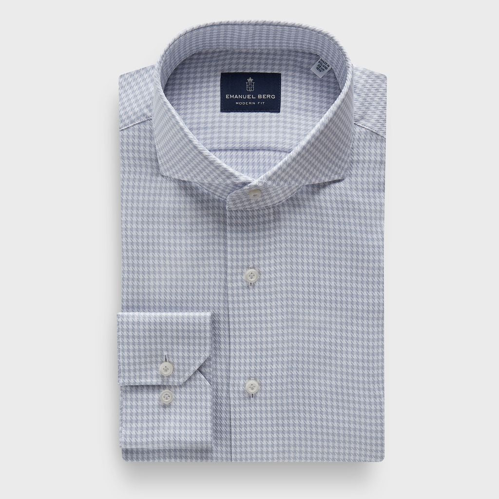 Printed Dobby Sport Luxury Dress Shirt in MF LIGHT GREY — Emanuel Berg