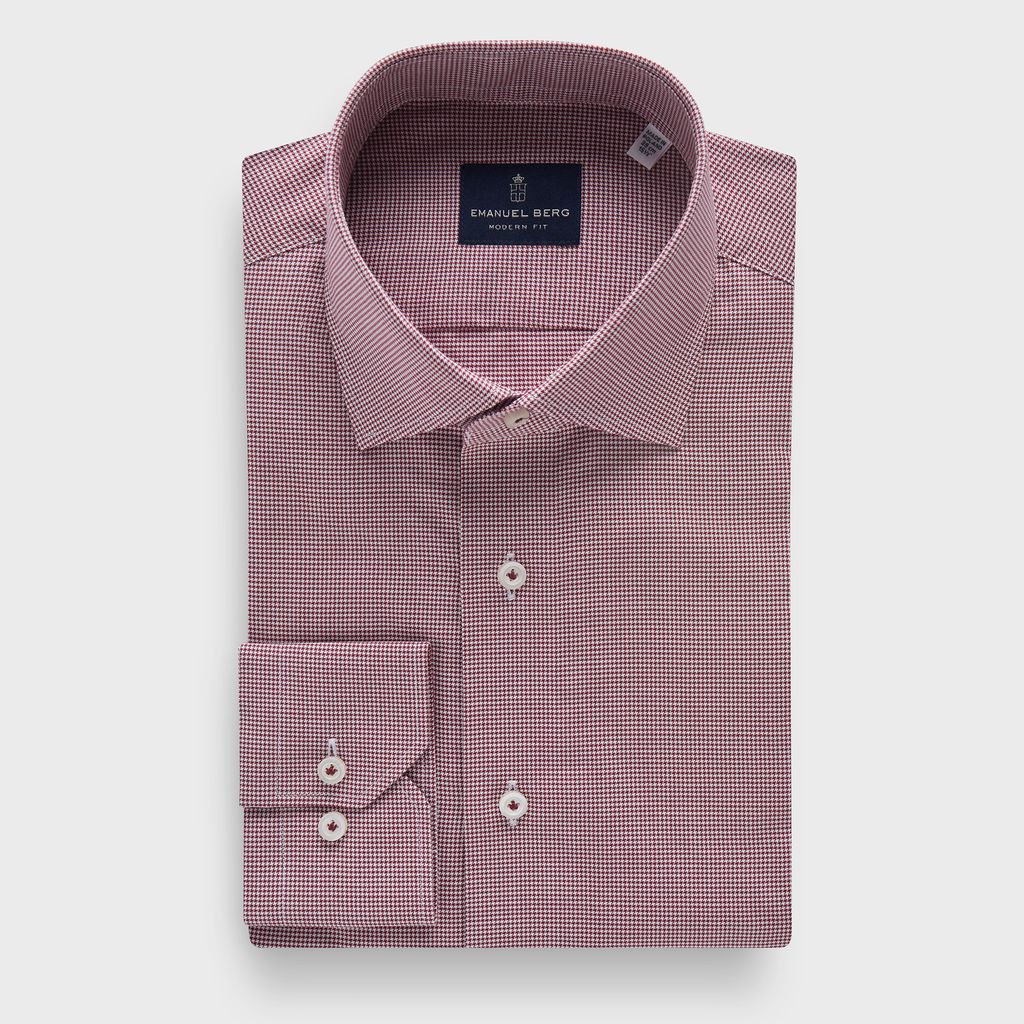 Printed Twill Sport Luxury Dress Shirt in MF MEDIUM RED — Emanuel Berg