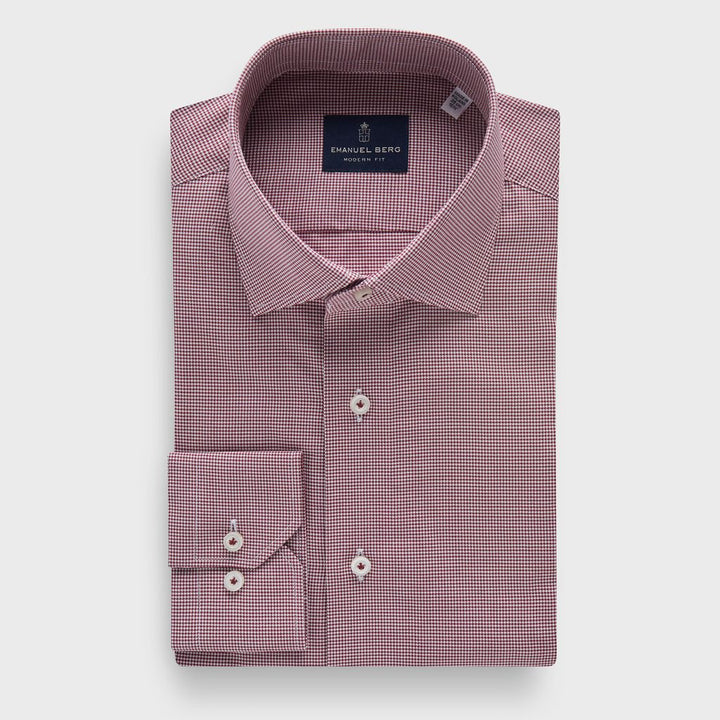 Printed Twill Sport Luxury Dress Shirt in Medium Red — Emanuel Berg