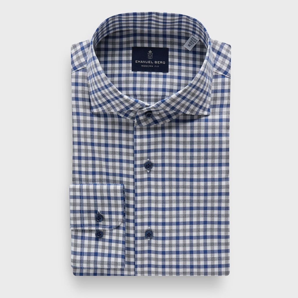 Cotton Flannel Twill Sartorial Shirt — Bright Blue in Bright Blue — Emanuel Berg