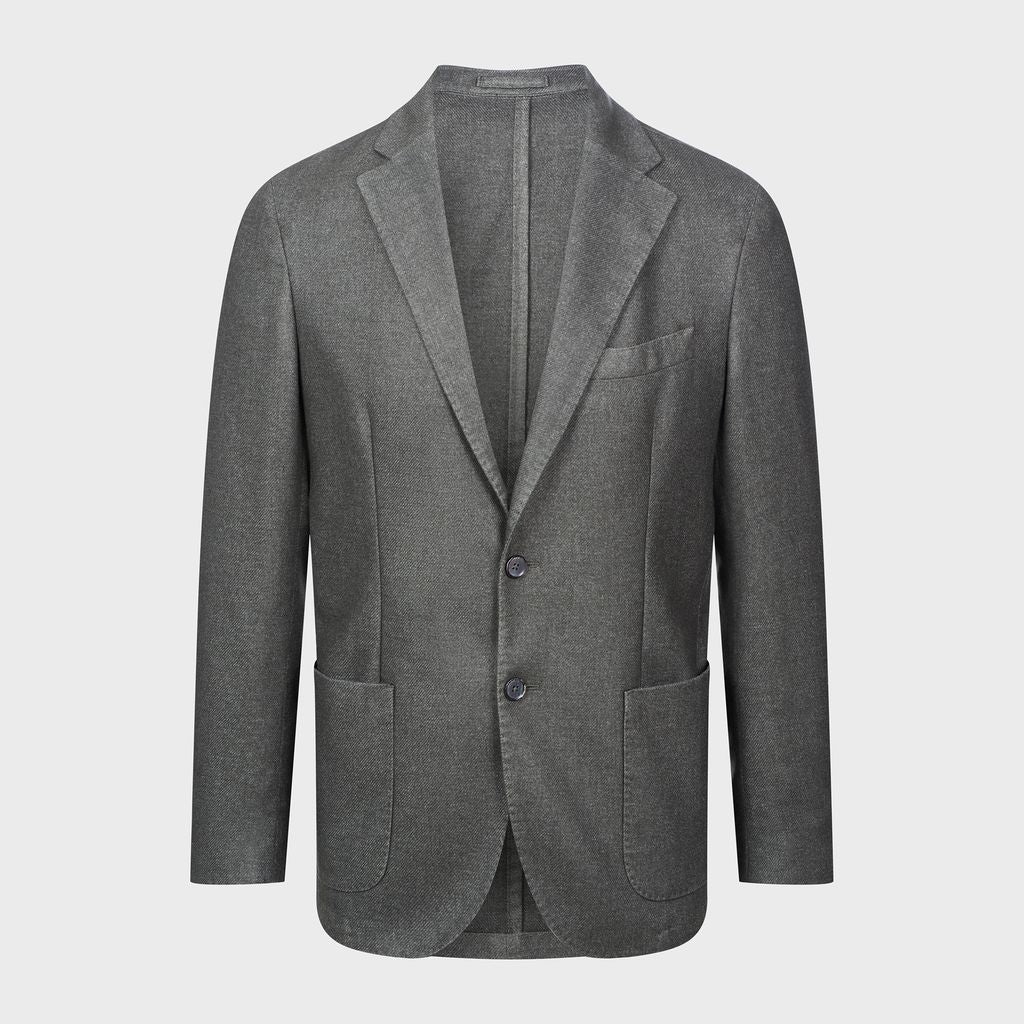 Wool / Cashmere Twill 2-Button Deconstructed Soft Jacket in MF DARK GREEN — Emanuel Berg