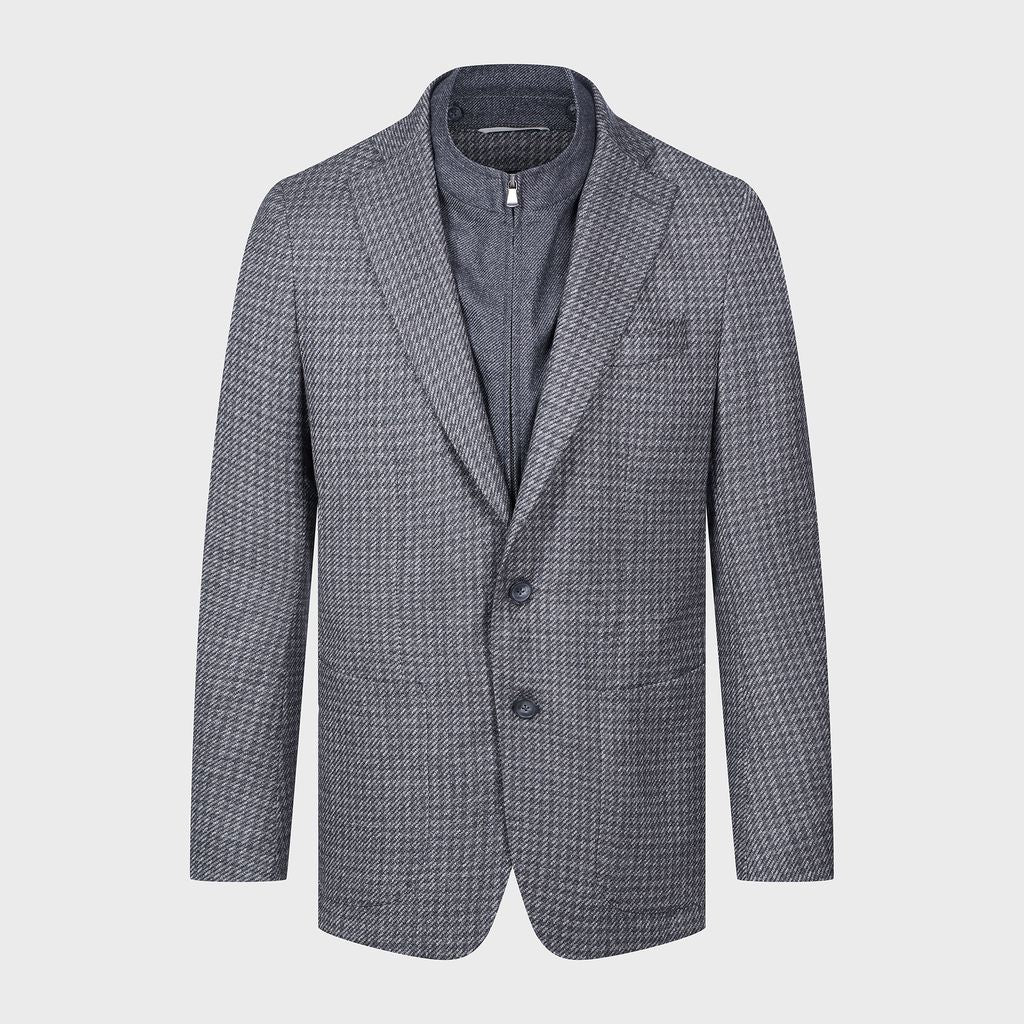 Wool Flannel Stretch Twill 2-Button Deconstructed Soft Jack in MF CHARCOAL — Emanuel Berg