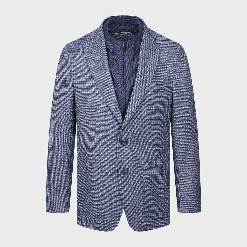 Wool Flannel Stretch Twill 2-Button Deconstructed Soft Jack in MF DARK BLUE — Emanuel Berg