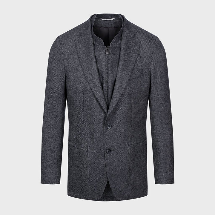 Wool Twill 2-Button Deconstructed Soft Jacket in Charcoal — Emanuel Berg