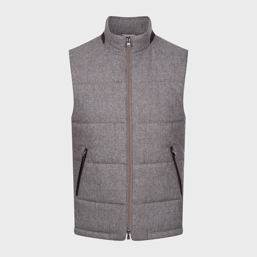 Wool Stretch Flannel Twill Luxury Vest in MF MEDIUM BROWN — Emanuel Berg