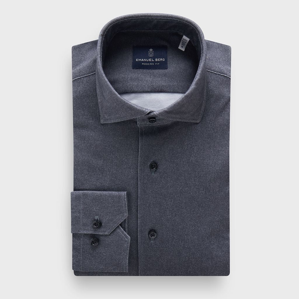 Modern 4Flex Stretch Knit Shirt in MF CHARCOAL — Emanuel Berg