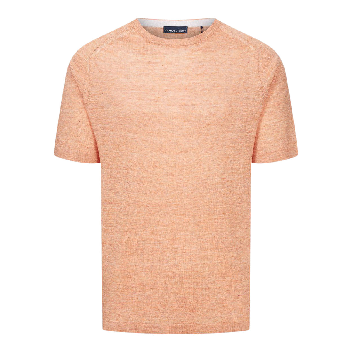 Raglan Linen Short Sleeve Crew Neck in Medium Orange — Emanuel Berg