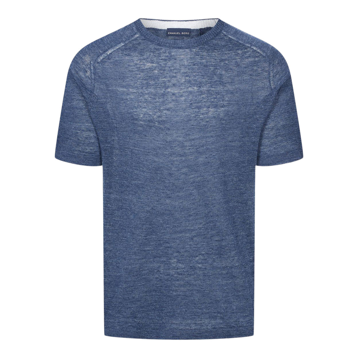 Raglan Linen Short Sleeve Crew Neck in Navy — Emanuel Berg