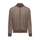 Mixed Panel Merino Zip Cardigan