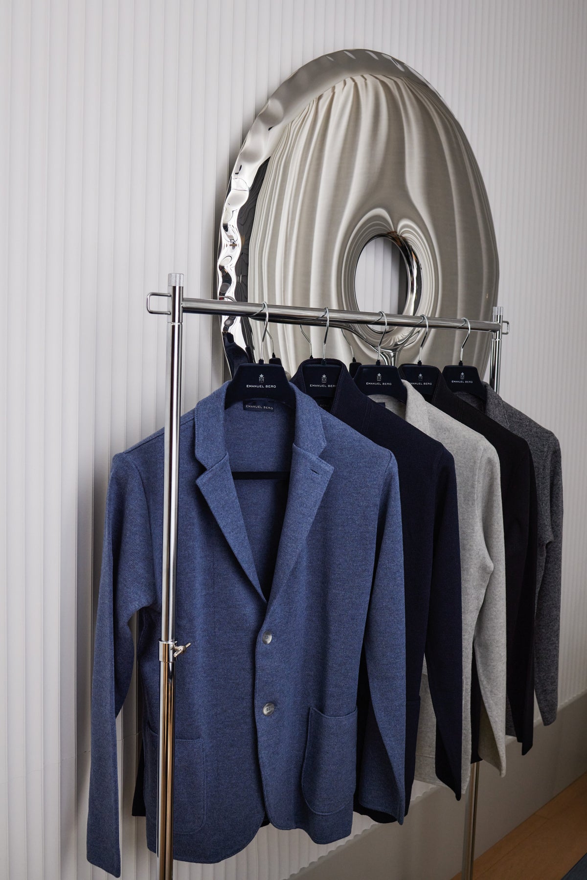 Merino Two-Button Swacket — Dark Blue in Dark Blue — Emanuel Berg
