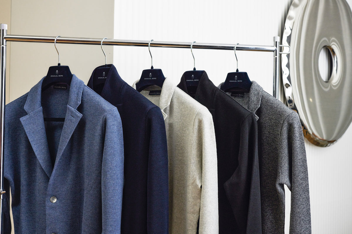 Merino Two-Button Swacket — Dark Blue in Dark Blue — Emanuel Berg